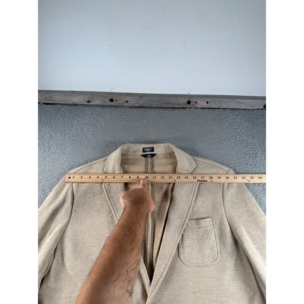 Faherty Inlet Knit Blazer Mens XL Beige Cotton Casual Sport Jacket Preppy